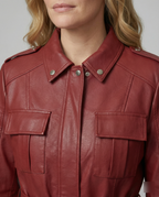 Übergangsjacke Damen schwarz elegant aus Kunstleder