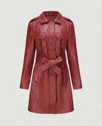 Übergangsjacke Damen schwarz elegant aus Kunstleder