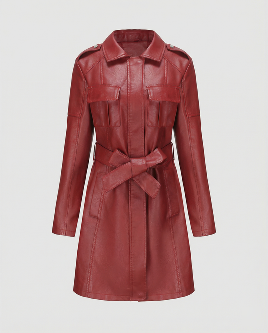 Übergangsjacke Damen schwarz elegant aus Kunstleder