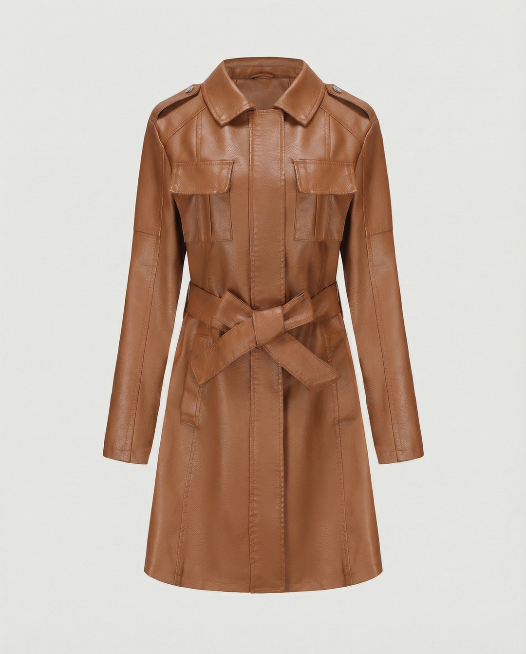 Übergangsjacke Damen schwarz elegant aus Kunstleder