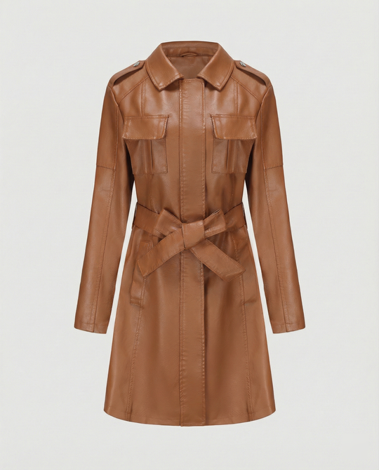 Übergangsjacke Damen schwarz elegant aus Kunstleder