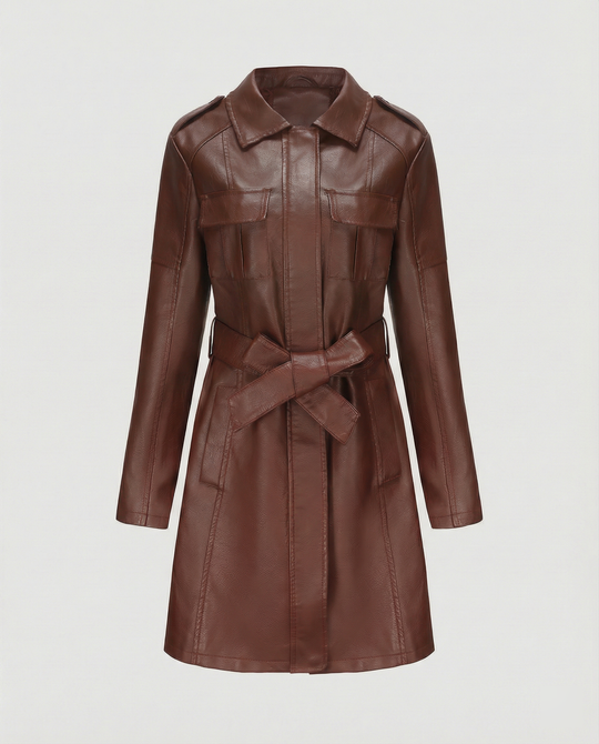 Übergangsjacke Damen schwarz elegant aus Kunstleder