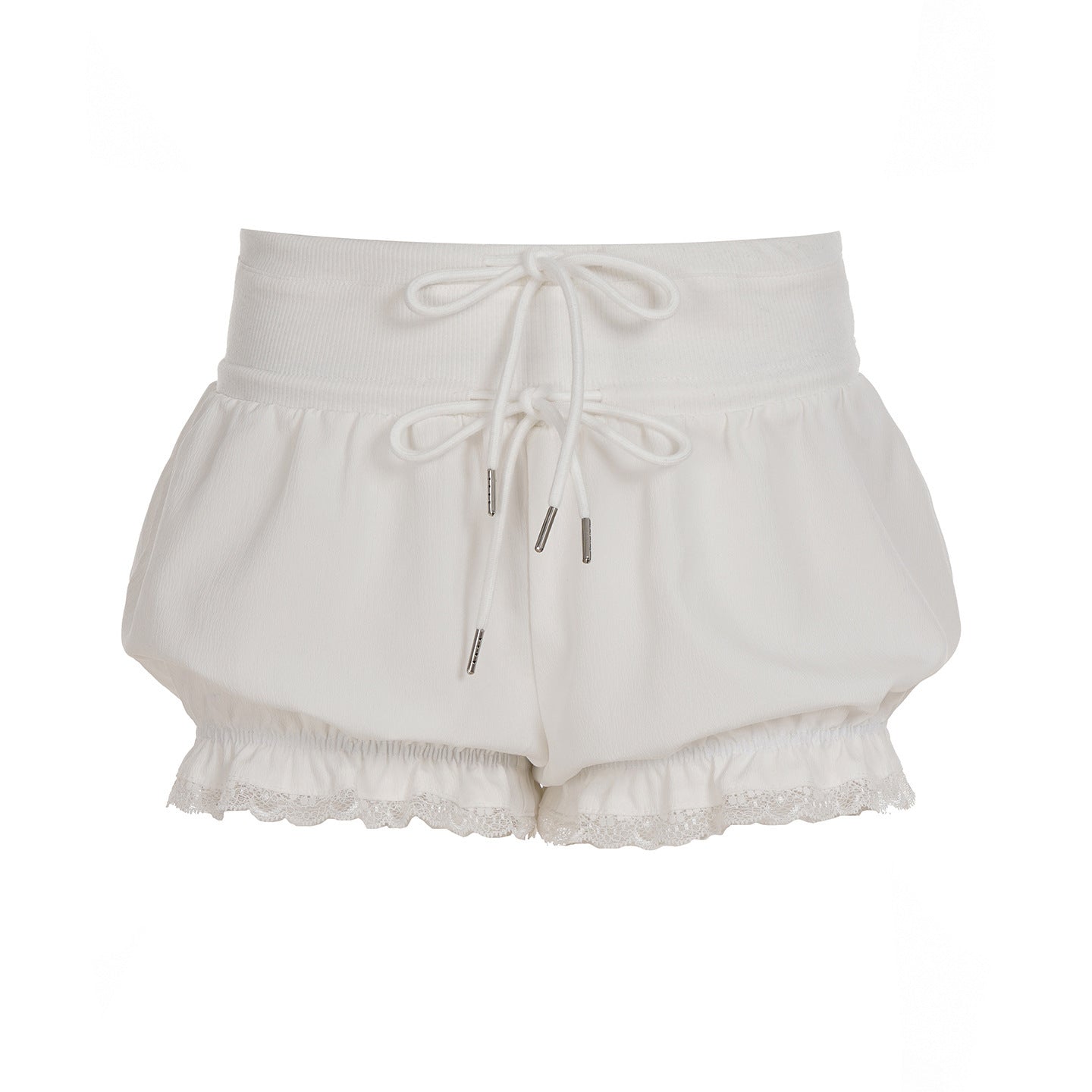 Damen modische Karostoff-Pyjama-Shorts mit Spitze und elastischem Bund R&B
