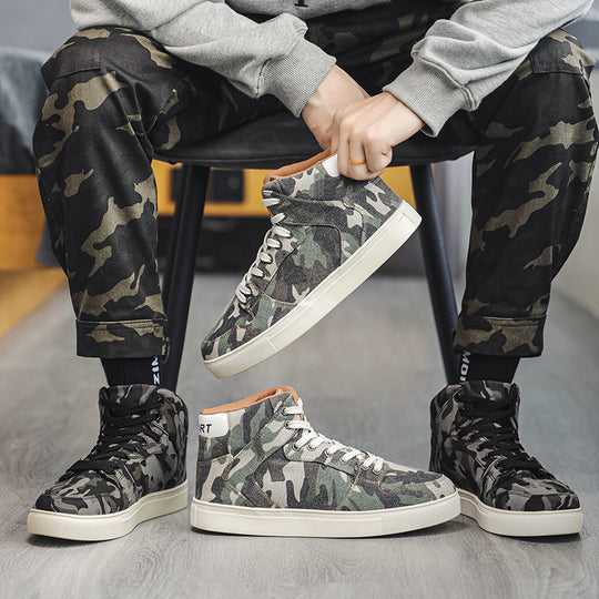 Damen High-Top Sneakers mit modernem Camouflage-Design und gepolsterter Knöchelstütze R&B