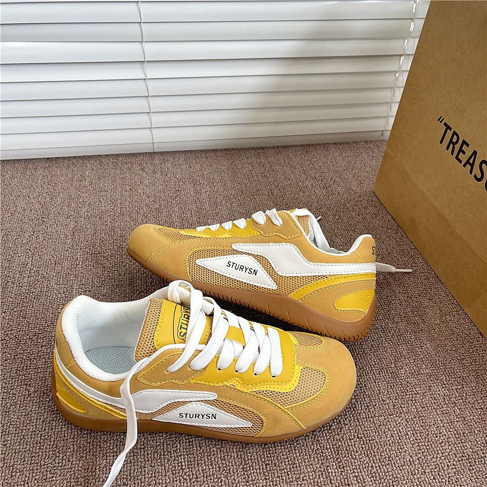 Damen Sportliche Sneaker mit weicher Veloursoberfläche und atmungsaktiver Netzstruktur