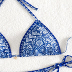 Damen Triangel-Bikini mit verstellbaren BindR&Bändern und floralem Print R&B