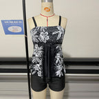 Damen Tankini-Set mit floralem Design und bequemen Shorts R&B