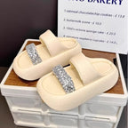 Damen modische Clogs mit eleganter Glitzerapplikation und bequemer Sohle R&B