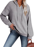 Damen Oversized Kapuzenpullover mit strukturiertem Design R&B