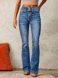 Damen Flared Jeans mit hohem Bund und klassischem Denim-Stil
