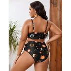 Damen Triangel-Bikini mit gR&Bundenem Oberteil und verspieltem Sternenmuster R&B