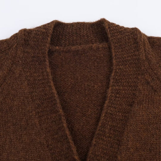 Damen kuscheliger Cardigan mit knöpfen R&B