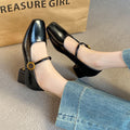 Damen stilvolle Mary Jane Schuhe mit Beschichtung und Blockabsatz R&B