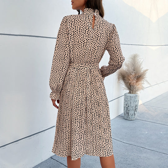 Damen Midi-Kleid mit eleganter Rüschendetails und Taillengürtel R&B