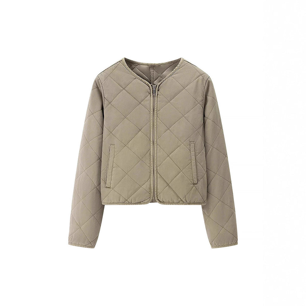 Damen gesteppte Übergangsjacke mit praktischen Taschen und elegantem Stehkragen R&B