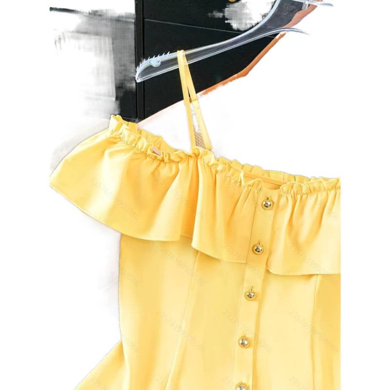 Damen Bluse mit Rüschendetails und Knopfleiste R&B