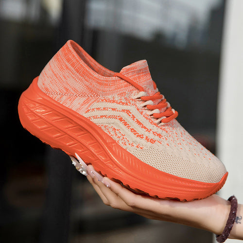 Damen Sportliche Laufschuhe mit atmungsaktivem Strick-Obermaterial und flexibler Sohle R&B