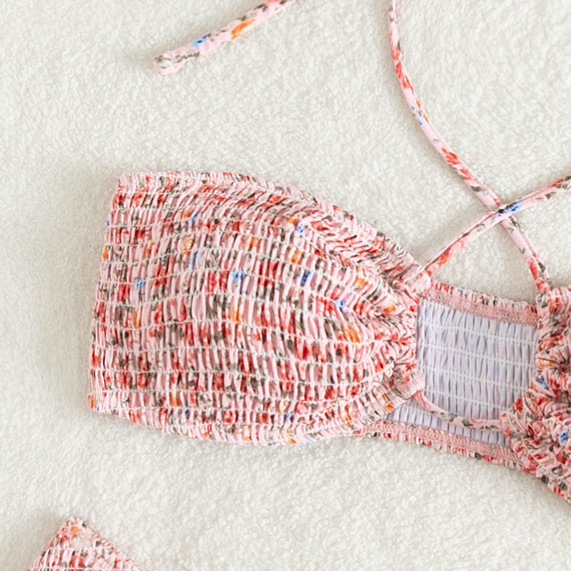 Damen Bandeau-Bikini mit raffinierten Schnürdetails