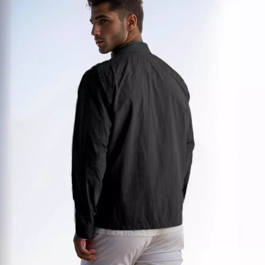 Herren leichte Freizeitjacke mit praktischem Druckknopfverschluss und modernem Schnitt R&B