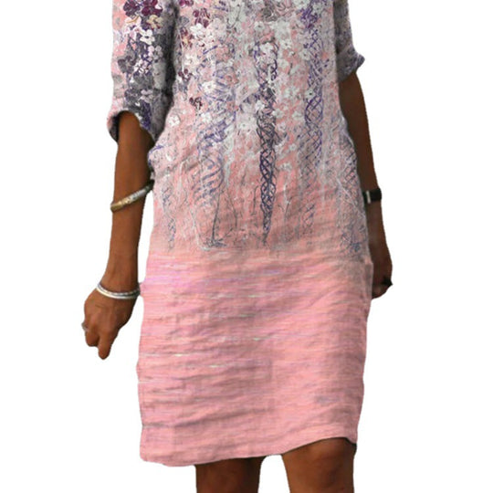 Damen Freizeitkleid mit elegantem Stickdesign und lockerem Schnitt Heidi-Mode