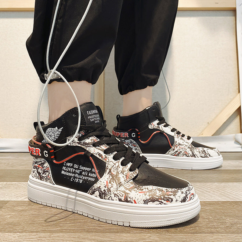 Damen Hohe Sneaker im urbanen Design mit auffälligem Print
