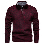 Herren Hochwertiger Pullover mit Stehkragen und Reißverschluss R&B