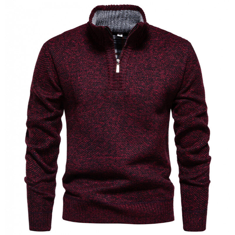 Herren Hochwertiger Pullover mit Stehkragen und Reißverschluss R&B