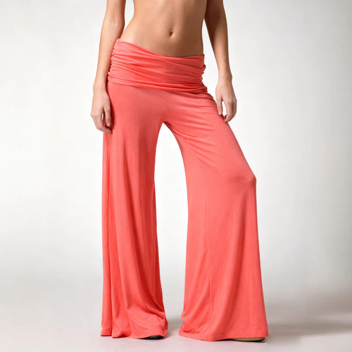 Damen weite Jersey-Hose mit hohem Bund R&B