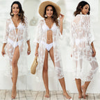 Damen eleganter gehäkelter Strandüberwurf R&B