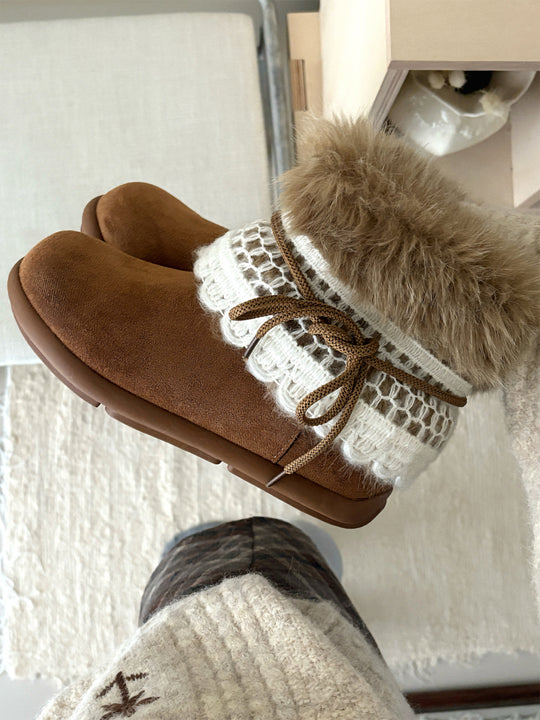 Damen Modische Winterstiefel mit kuscheligem Innenfutter und dekorativen Details R&B