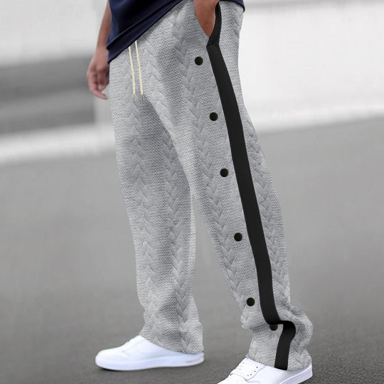 Herren Sportliche Freizeithose mit innovativem Knopfdesign und elastischem Bund R&B