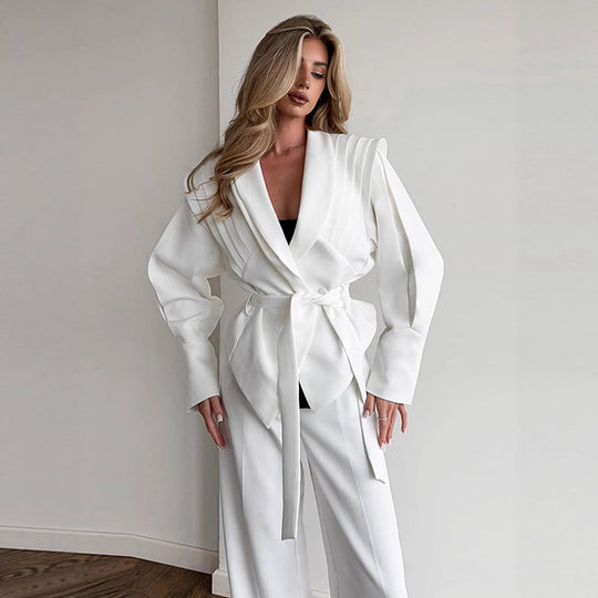 Damen Eleganter Blazer mit strukturierten Ärmeln R&B