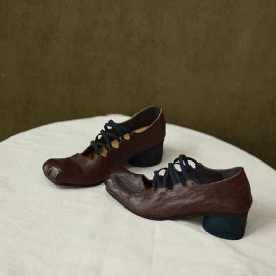 Damen Elegante Schnürschuhe mit ausgefallenem Design und hochkanntiger Zehenpartie R&B