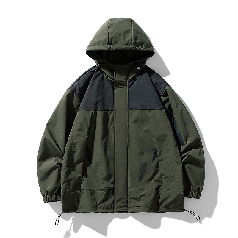 Herren funktionale Wetterjacke mit innovativem Kapuzen-Design und atmungsaktiven Einsätzen R&B