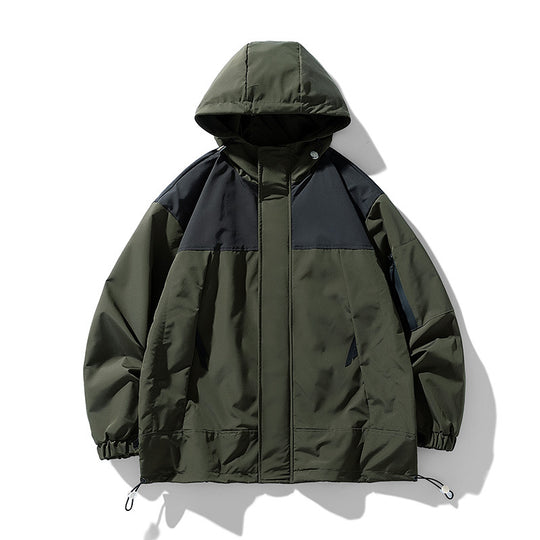 Herren funktionale Wetterjacke mit innovativem Kapuzen-Design und atmungsaktiven Einsätzen R&B