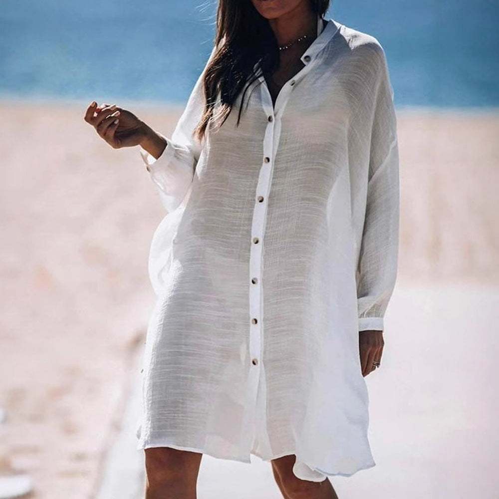 Damen Leichtes und luftiges Hemdkleid mit Knopfdetails R&B