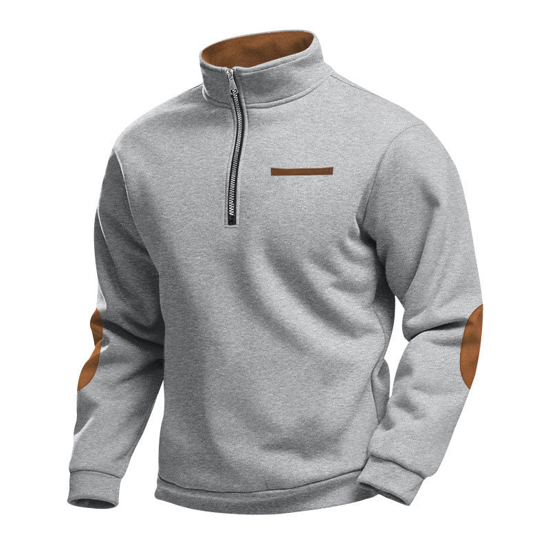 Herren Hochwertiges Sweatshirt mit Stehkragen und Reißverschluss R&B