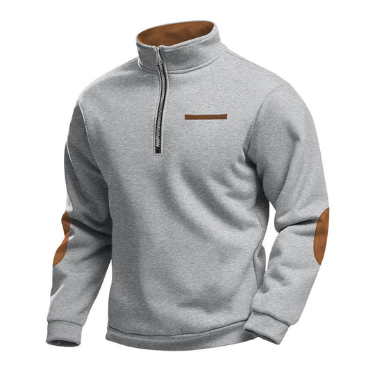 Herren Hochwertiges Sweatshirt mit Stehkragen und Reißverschluss R&B