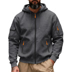 Herren nan funktionale Kapuzen-Sweatjacke mit durchgehendem Reißverschluss und Armtasche R&B