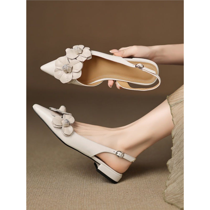 Damen Slingback Ballerinas mit floralem Dekor R&B
