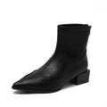 Damen elegante Stiefeletten mit modernem Blockabsatz und spitz zulaufender Schuhform R&B