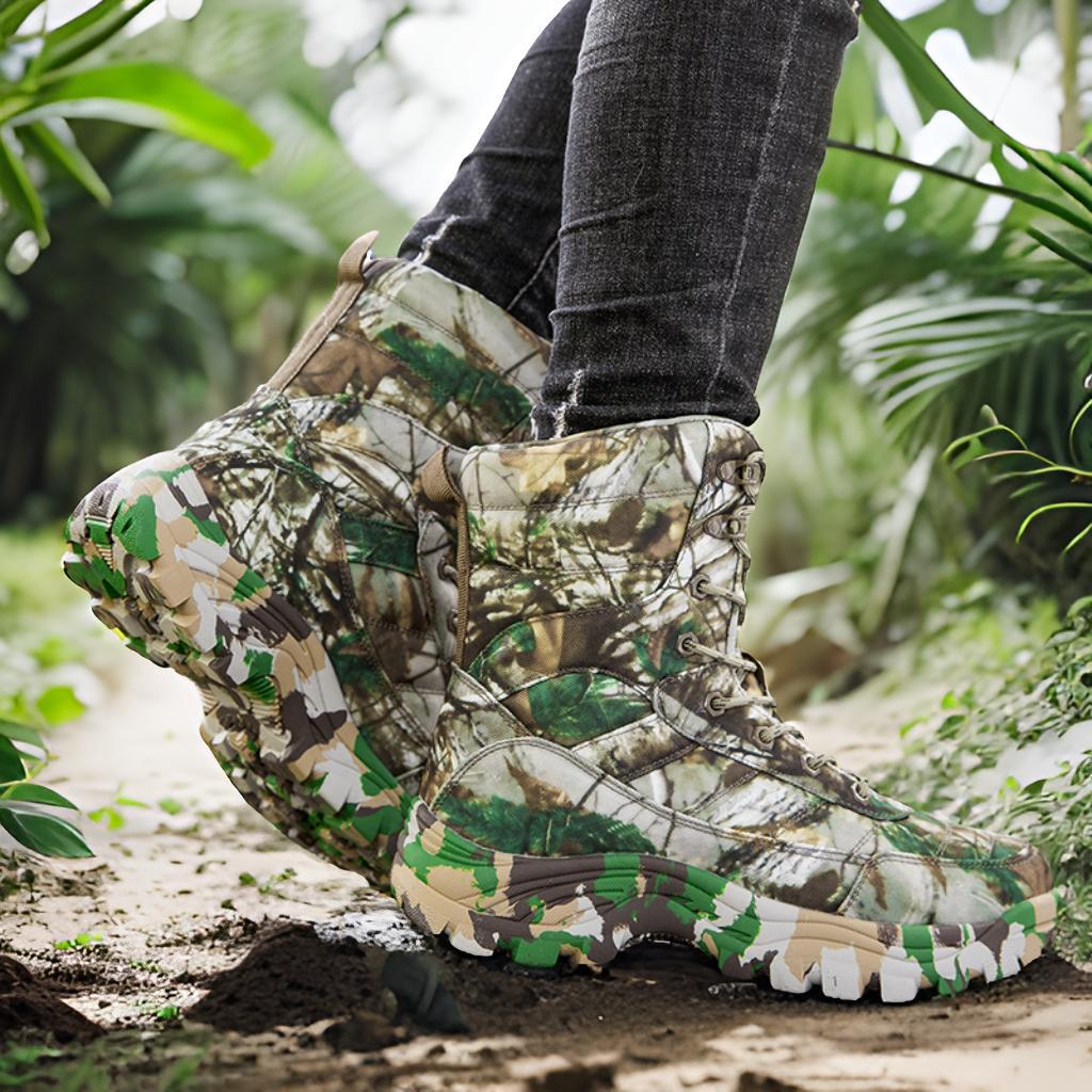 Herren Camouflage Gummistiefel mit rutschfester Sohle und hohem Schaft R&B
