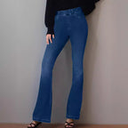 Damen Flared Jeans mit hoher Taille und dezentem Waschung R&B