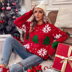 Damen Pullover mit auffälligem Wintermotiv R&B