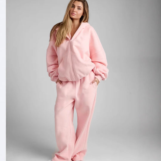 Damen Oversized Kapuzenjacke mit gemütlicher Passform und tiefen Taschen R&B