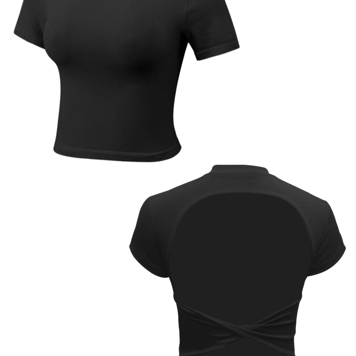 Damen Crop-Top mit kreativem Rückendesign und figurbetonender Passform R&B