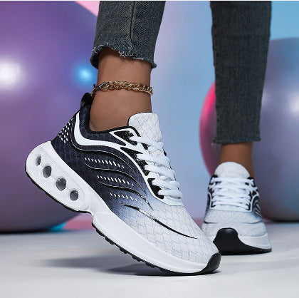 Damen nan sportive Strick-Laufschuhe mit belüfteter Luftkammersohle und ergonomischer Abrollsohle R&B