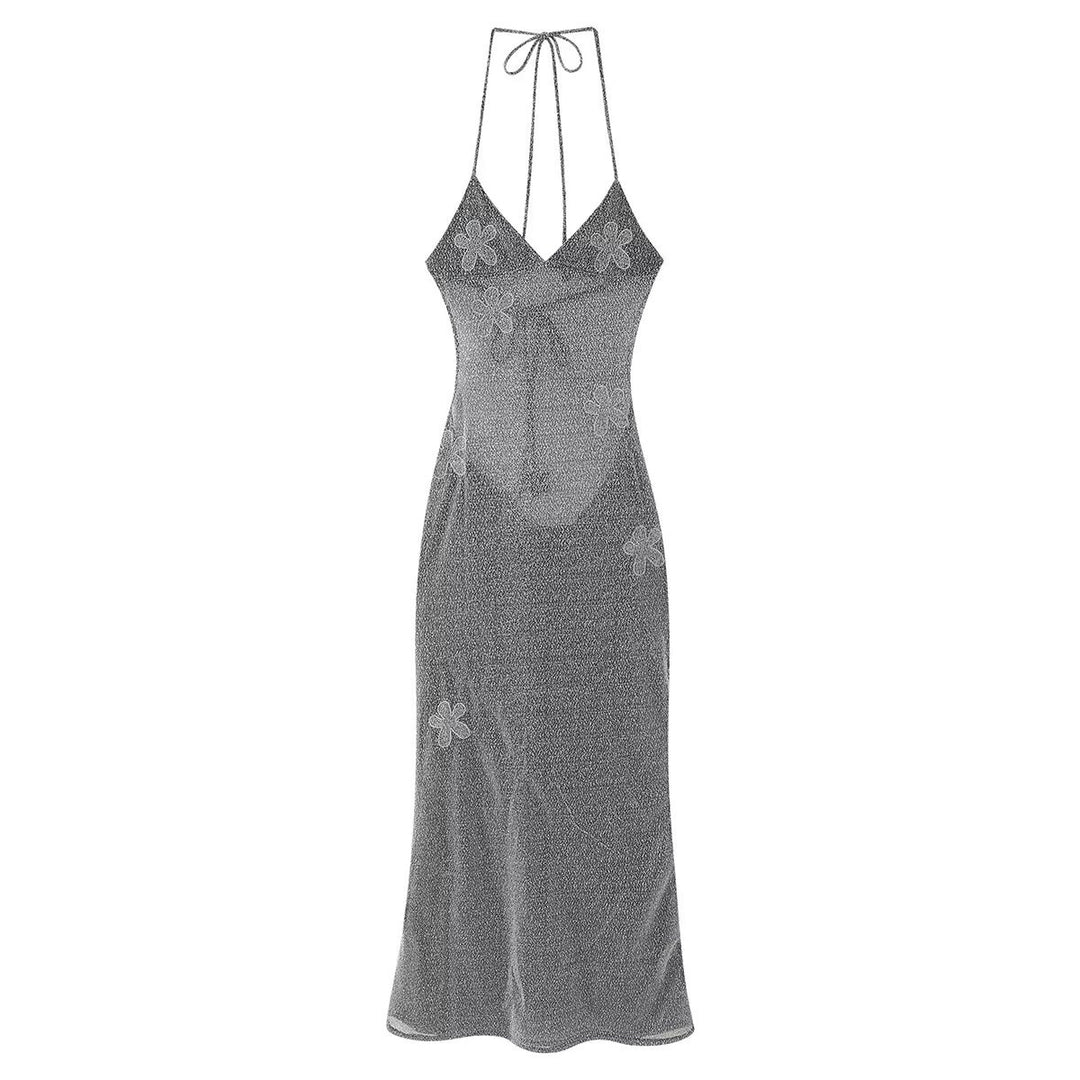 Damen Maxikleid mit Floral-Applikationen und bindbarem Oberteil R&B