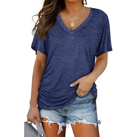 Damen V-Ausschnitt T-Shirt Aus Weichem Single Jersey Heidi-Mode