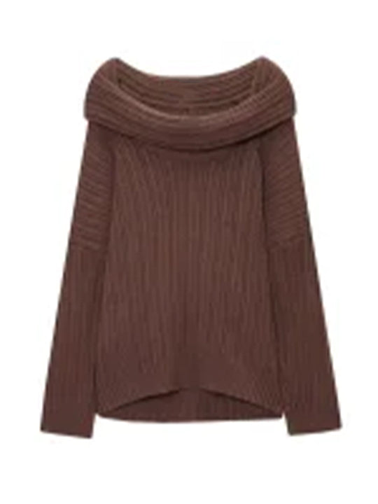 Damen Oversized Strickpullover mit lässigem Schnitt und voluminösen Ärmeln R&B